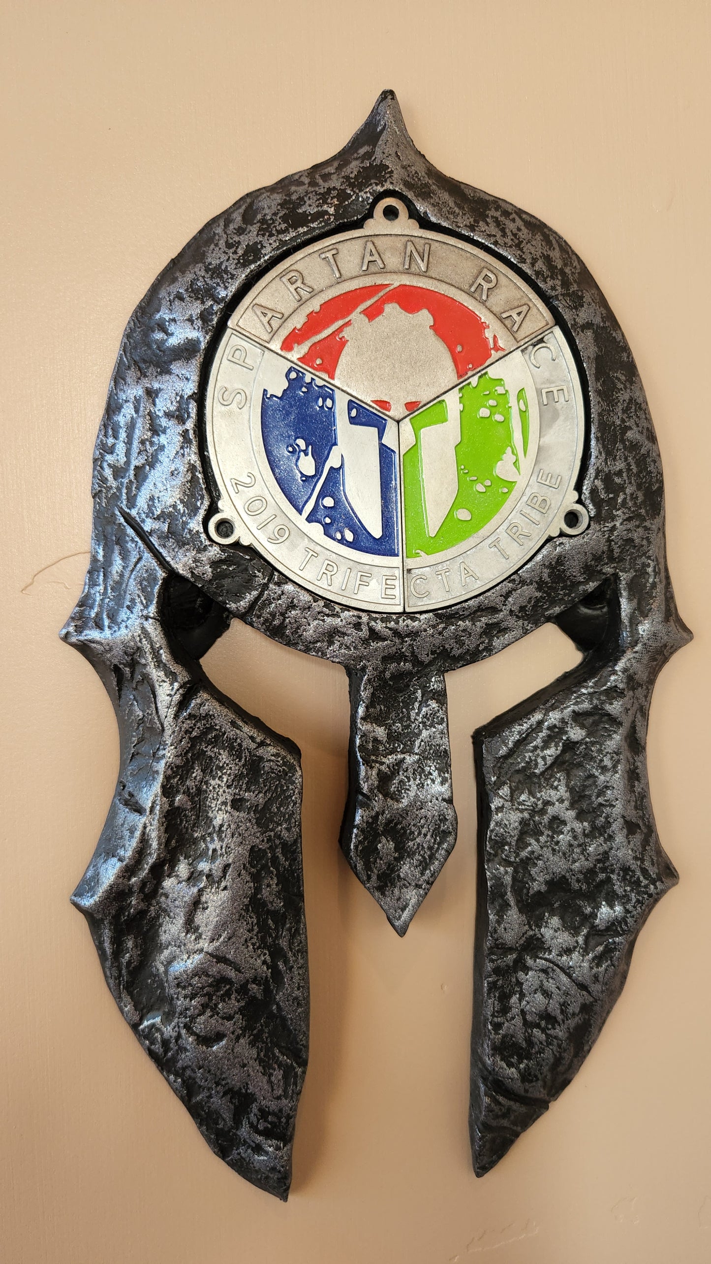 Spartan Helmet- OCR trifecta medal holder- wall hanging Medal display Finisher Medal