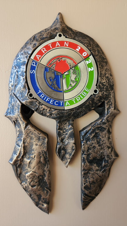 Spartan Helmet- OCR trifecta medal holder- wall hanging Medal display Finisher Medal