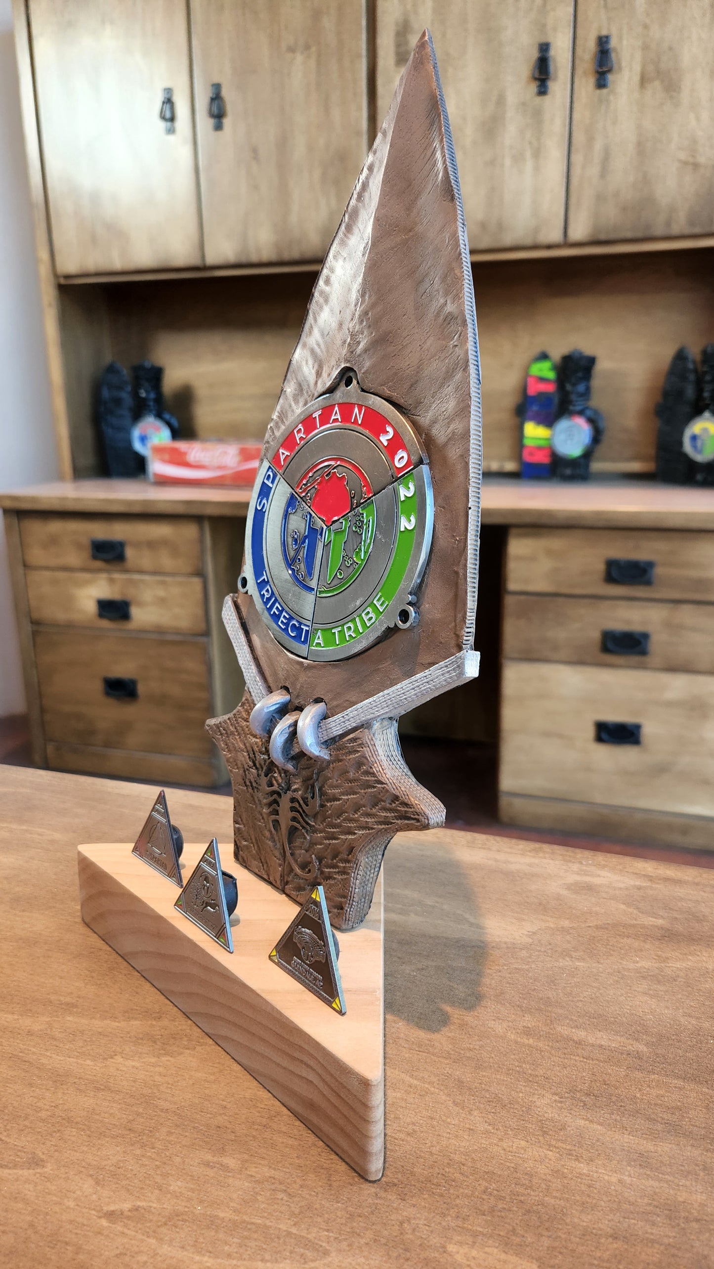 Spartan Race Trifecta Spear medal holder for Desk version Finisher medal OCR medal display DEKA FIT Spartan Trail Hurricane Heat