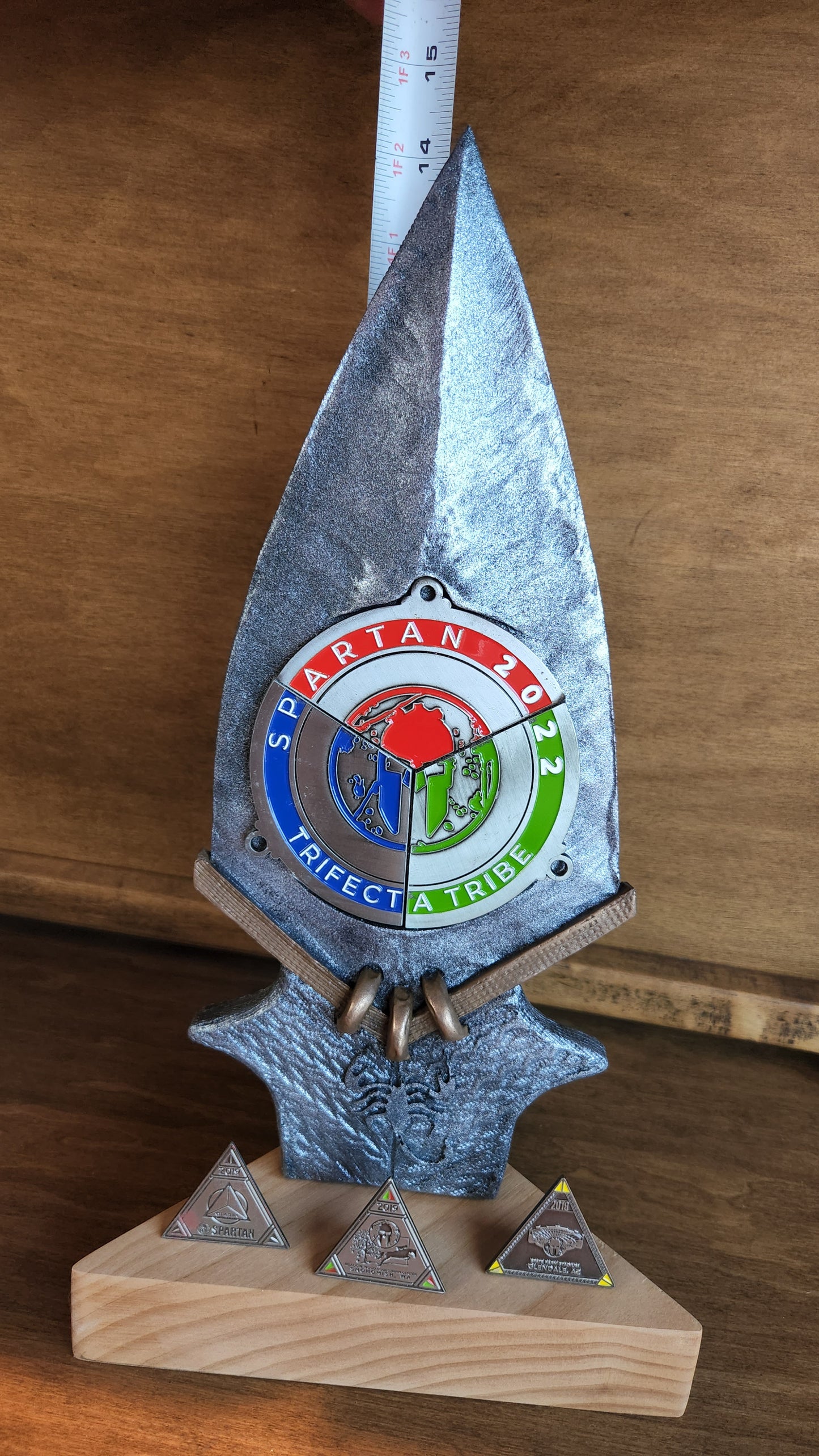 Spartan Race Trifecta Spear medal holder for Desk version Finisher medal OCR medal display DEKA FIT Spartan Trail Hurricane Heat