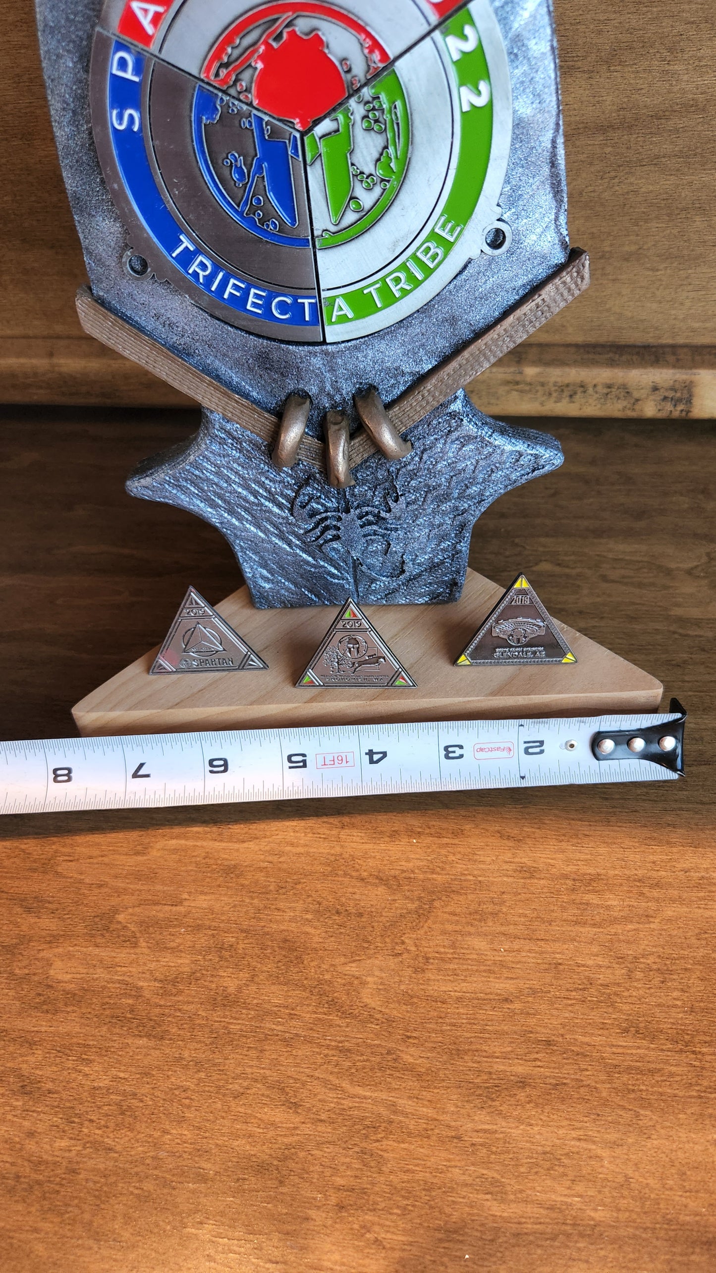 Spartan Race Trifecta Spear medal holder for Desk version Finisher medal OCR medal display DEKA FIT Spartan Trail Hurricane Heat