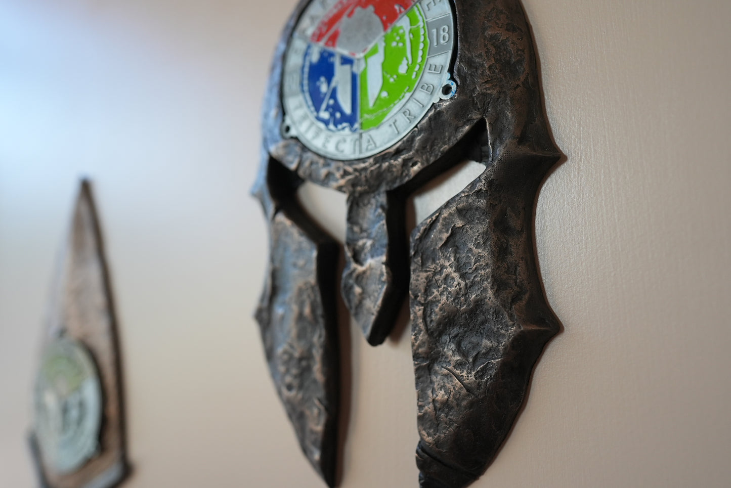 Spartan Helmet- OCR trifecta medal holder- wall hanging Medal display Finisher Medal