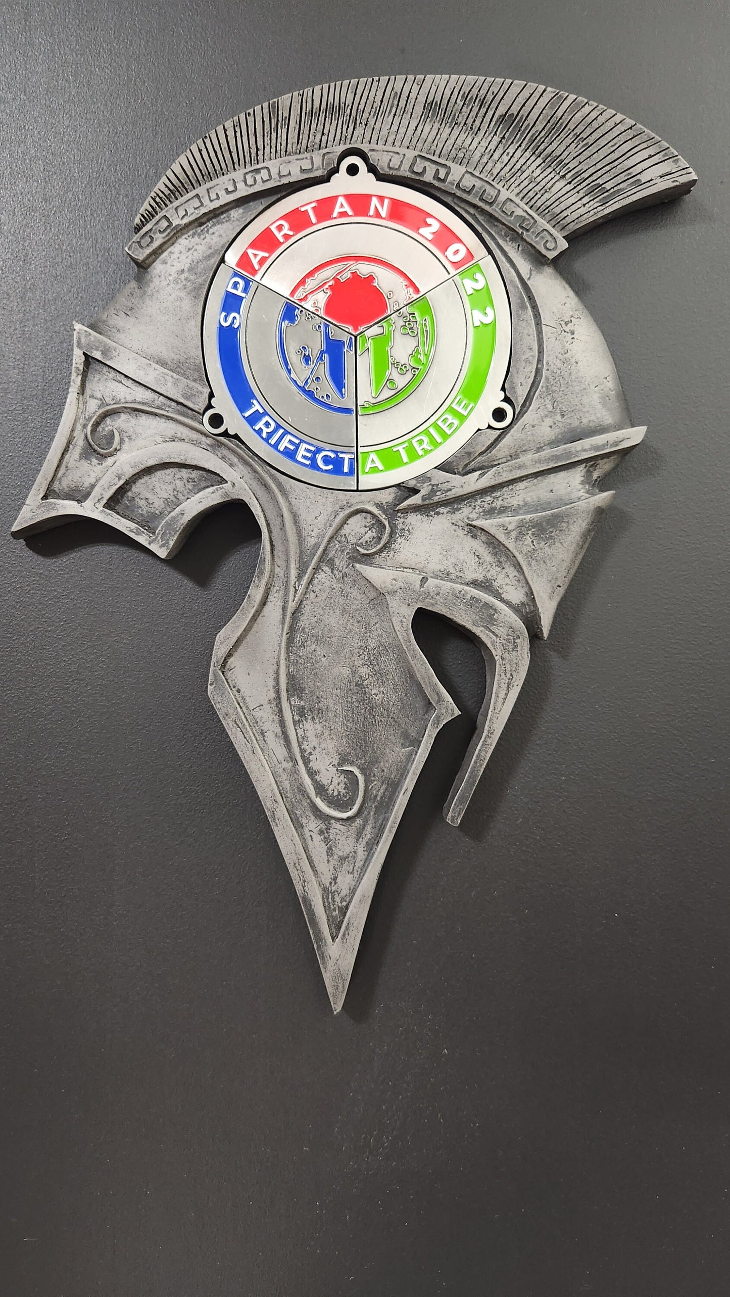 Spartan Race Trifecta holder side profile with trifecta wedge recess