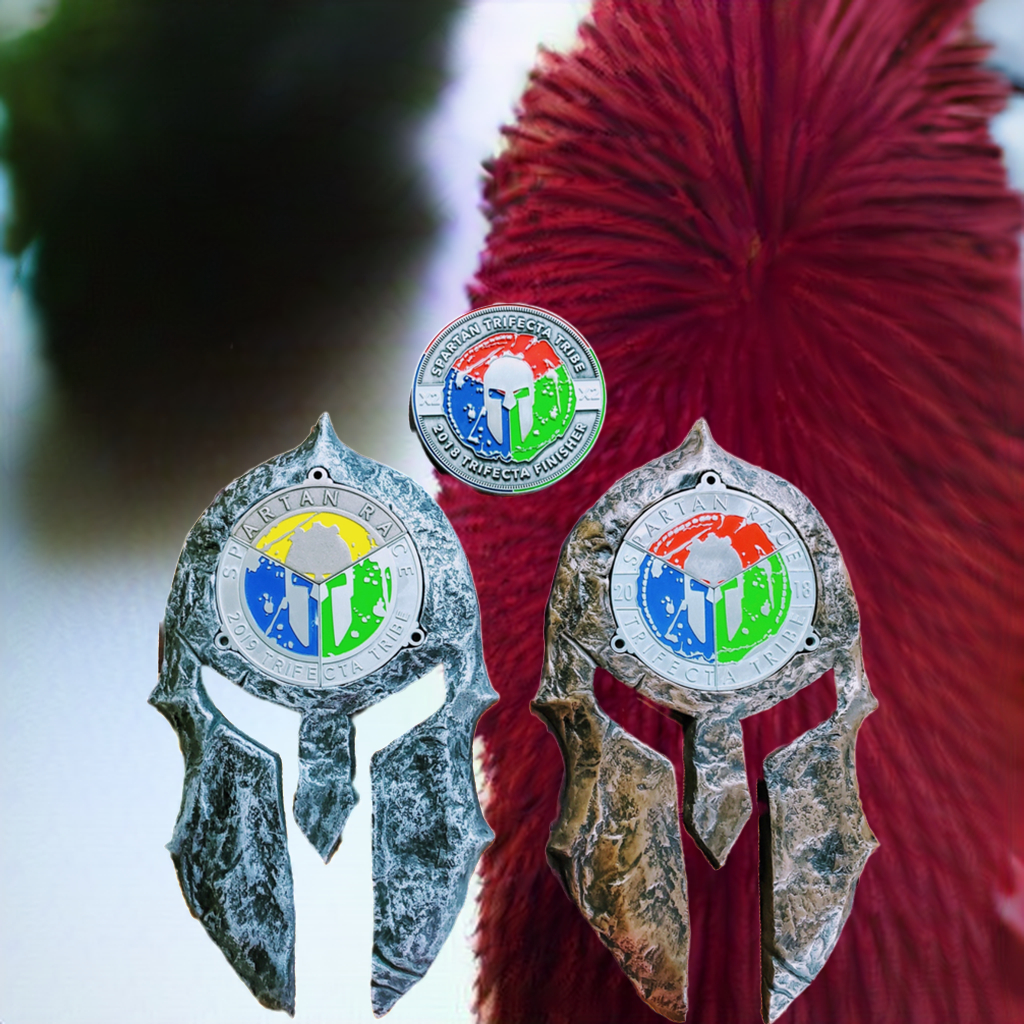 Spartan Helmet Medal display- OCR trifecta medal holder