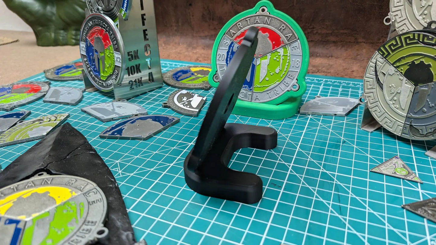 Spartan Trifecta Wedge Holder Desktop Medal Display