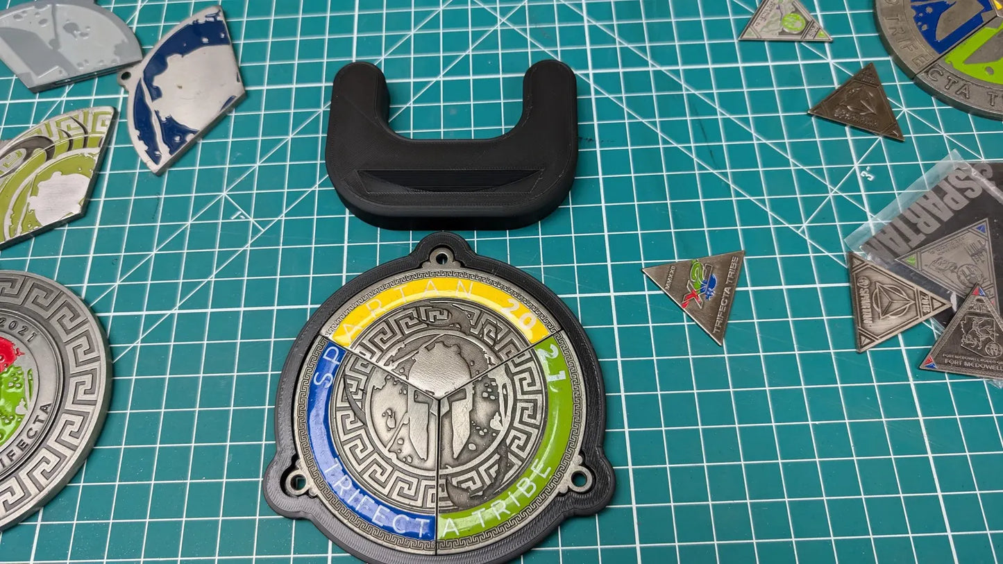 Spartan Trifecta Wedge Holder Desktop Medal Display