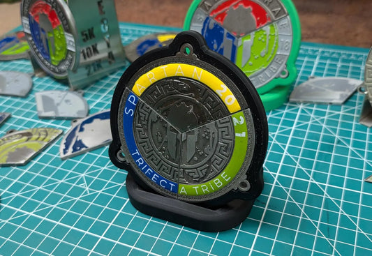 Spartan Trifecta Wedge Holder Desktop Medal Display
