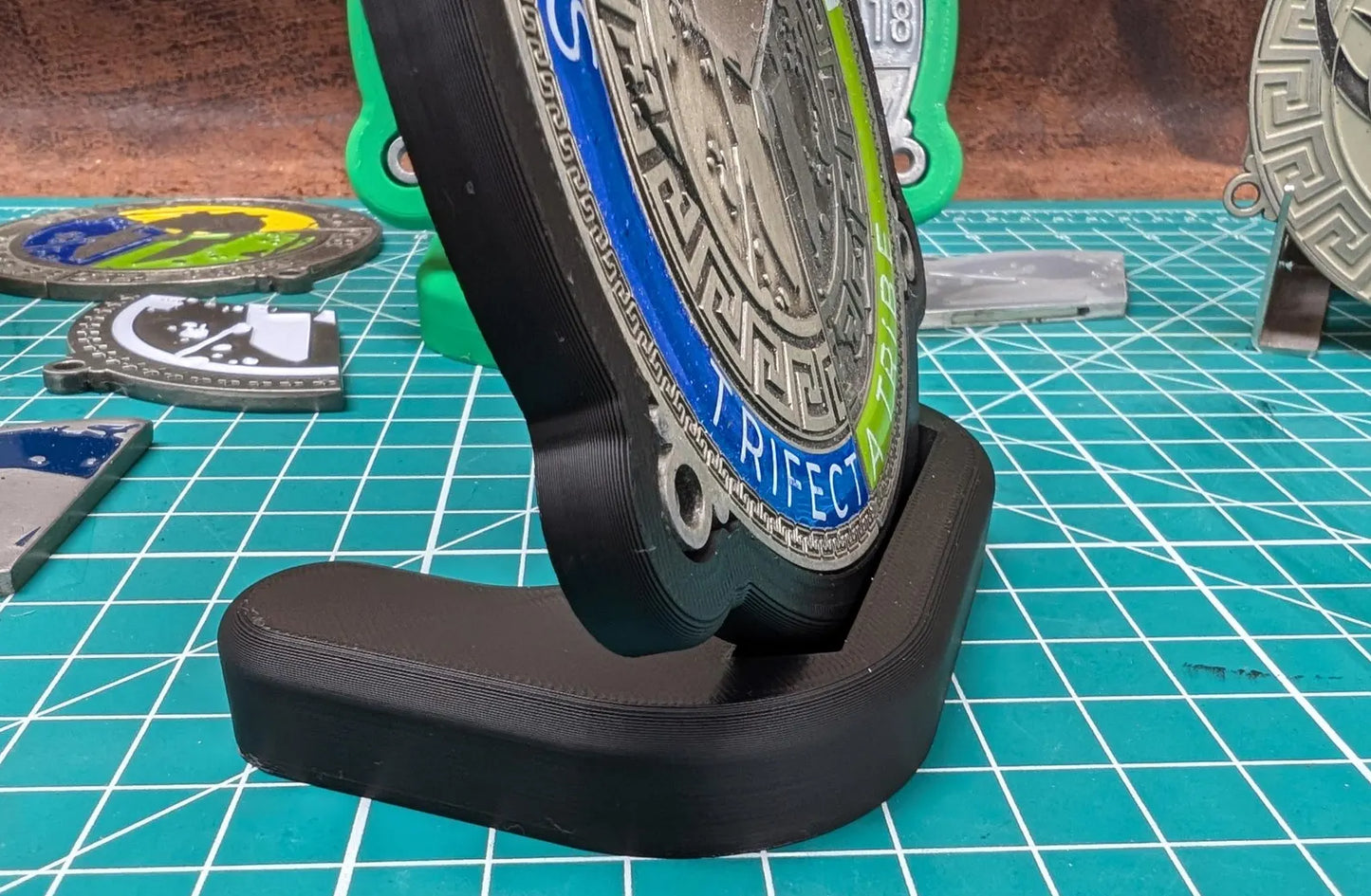 Spartan Trifecta Wedge Holder Desktop Medal Display