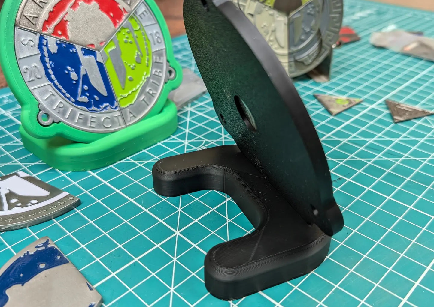Spartan Trifecta Wedge Holder Desktop Medal Display