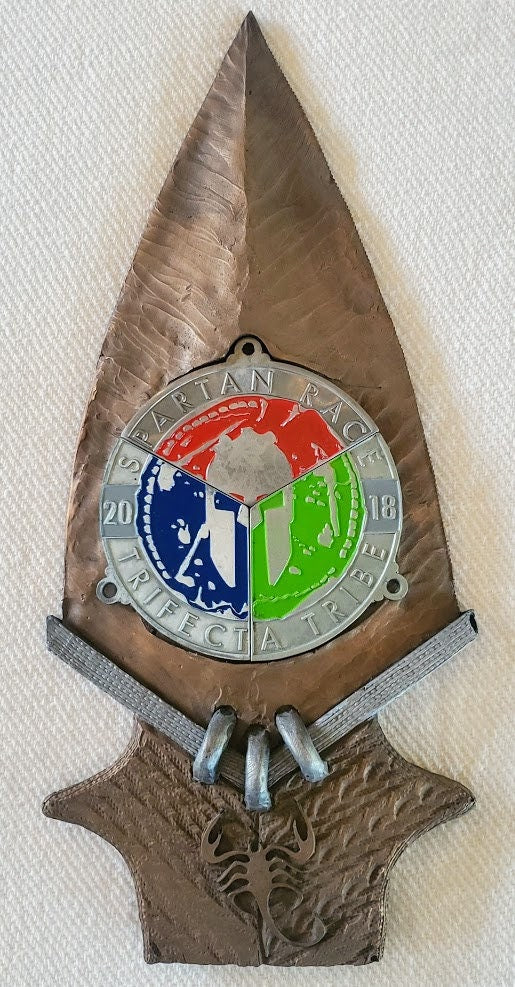 Spartan Spear Trifecta Medal Holder- WALL HANGING Medal Holders Finisher Medal
